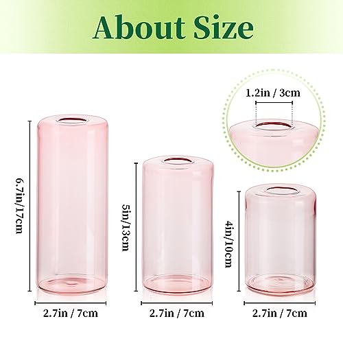 12pcs Pink Glass Bud Vases V302