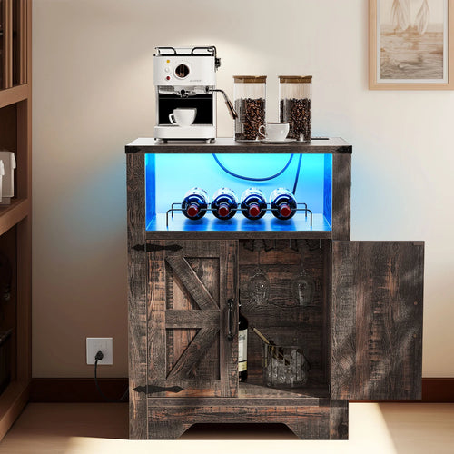 31.5" Farmhouse Bar Table with Led Lights W8146