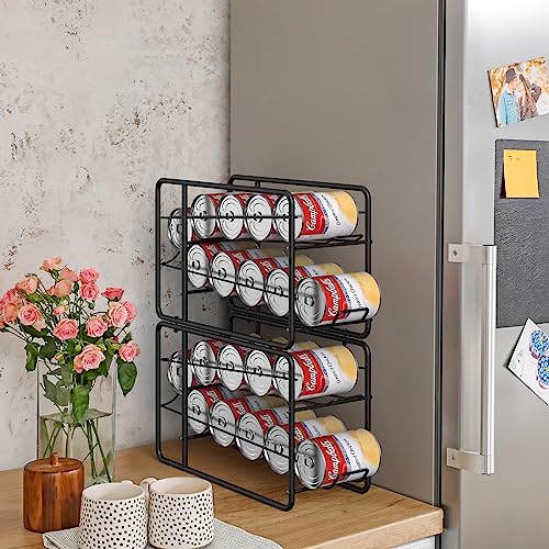 4 Pack Black Stackable Can Dispenser Rack D1668