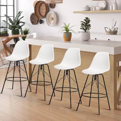 White Swivel Counter Stool M8038