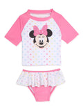 Minnie Mouse Baby Girl 2-Piece Swim Rash Guard Set X9672