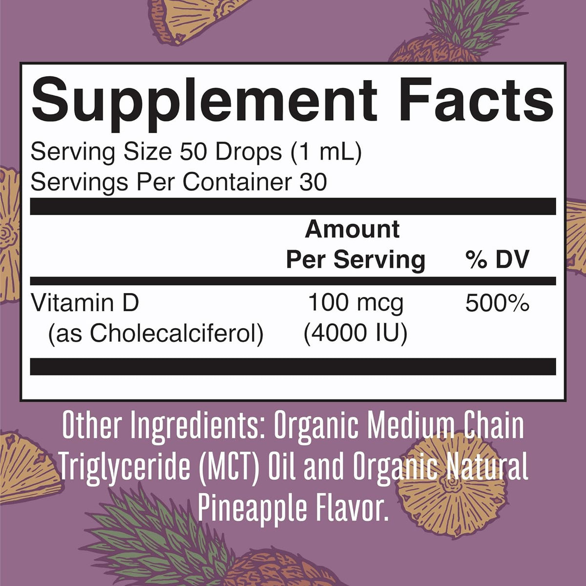 Vitamin D3 Organic Liquid Drops 30 mL B92565