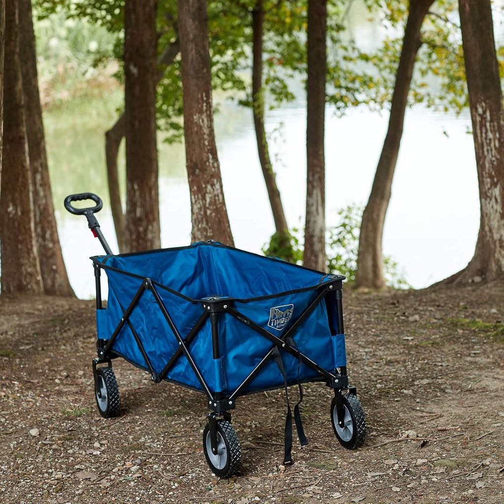 Collapsible Outdoor Folding Wagon Cart with Side Bag Cup Holder E9103