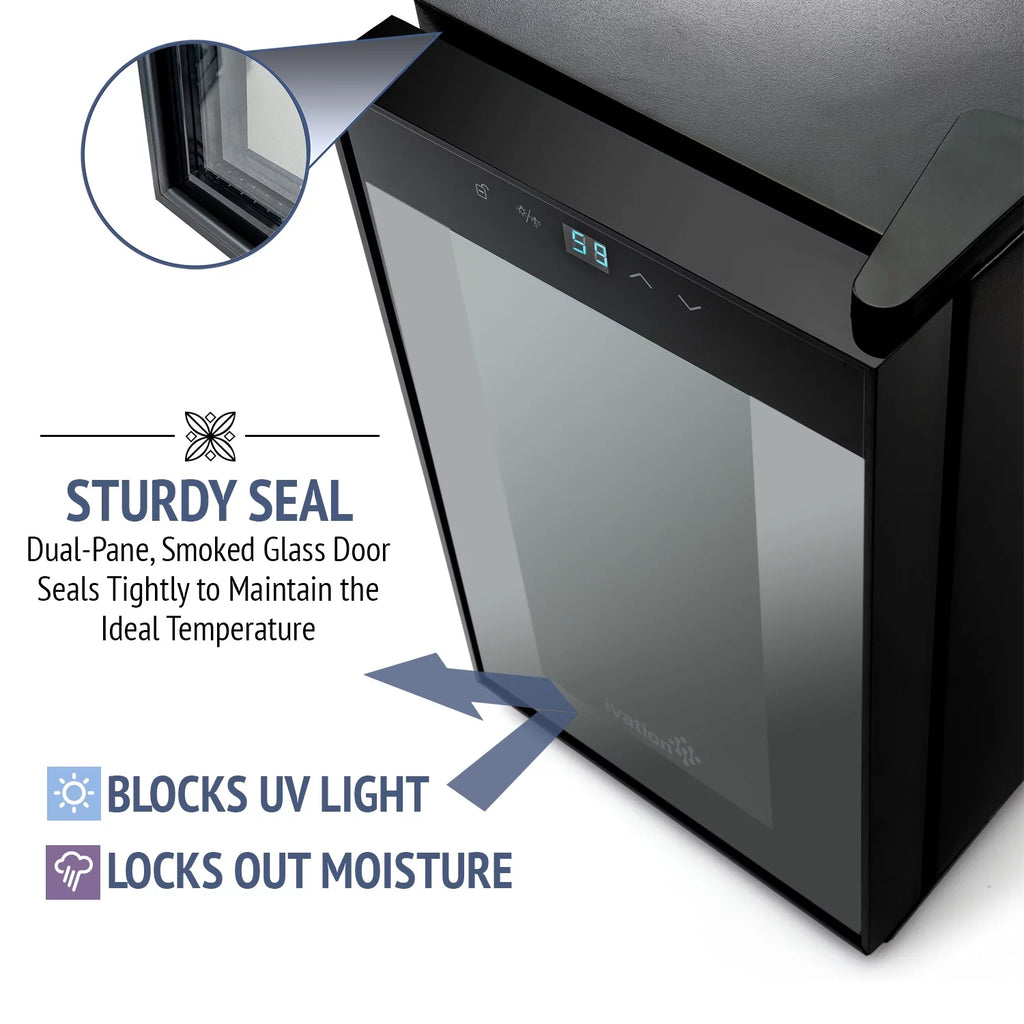 12 Bottle Thermoelectric Freestanding Wine Cooler Black K274643