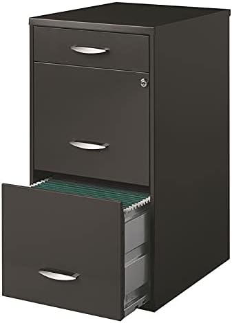 18 inch 3 Drawer Metal File Cabinet with Pencil Drawer Charcoal I419874