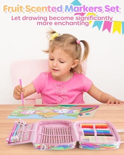 63Pcs Coloring Drawing Set with Fruit Scented Markers F305347