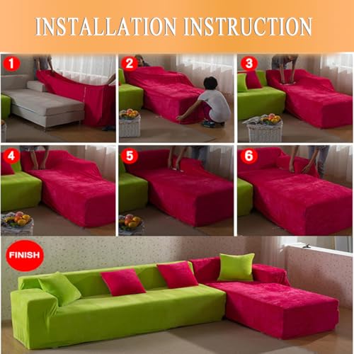 2 pcs Spandex Non Slip Sectional Sofa Covers C855699