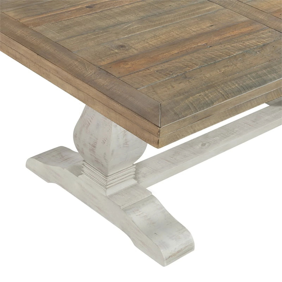White 2-Piece Solid Wood Coffee Table & End Table Set S900