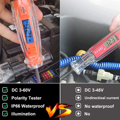 3-60V DC Test Light with Voltage Display and Illumination, Pack of 2 N5237
