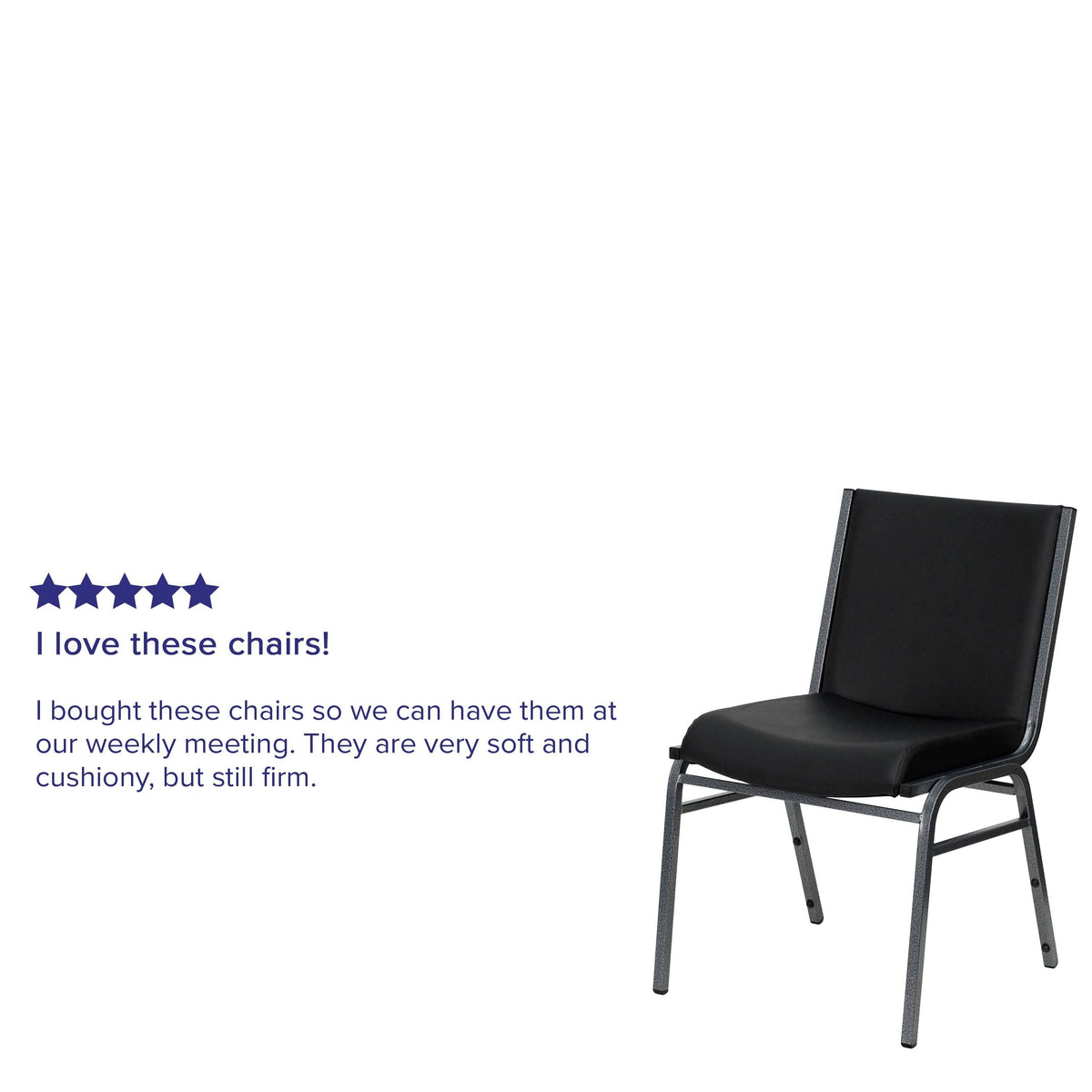 Black Metal Stack Chair Q96908