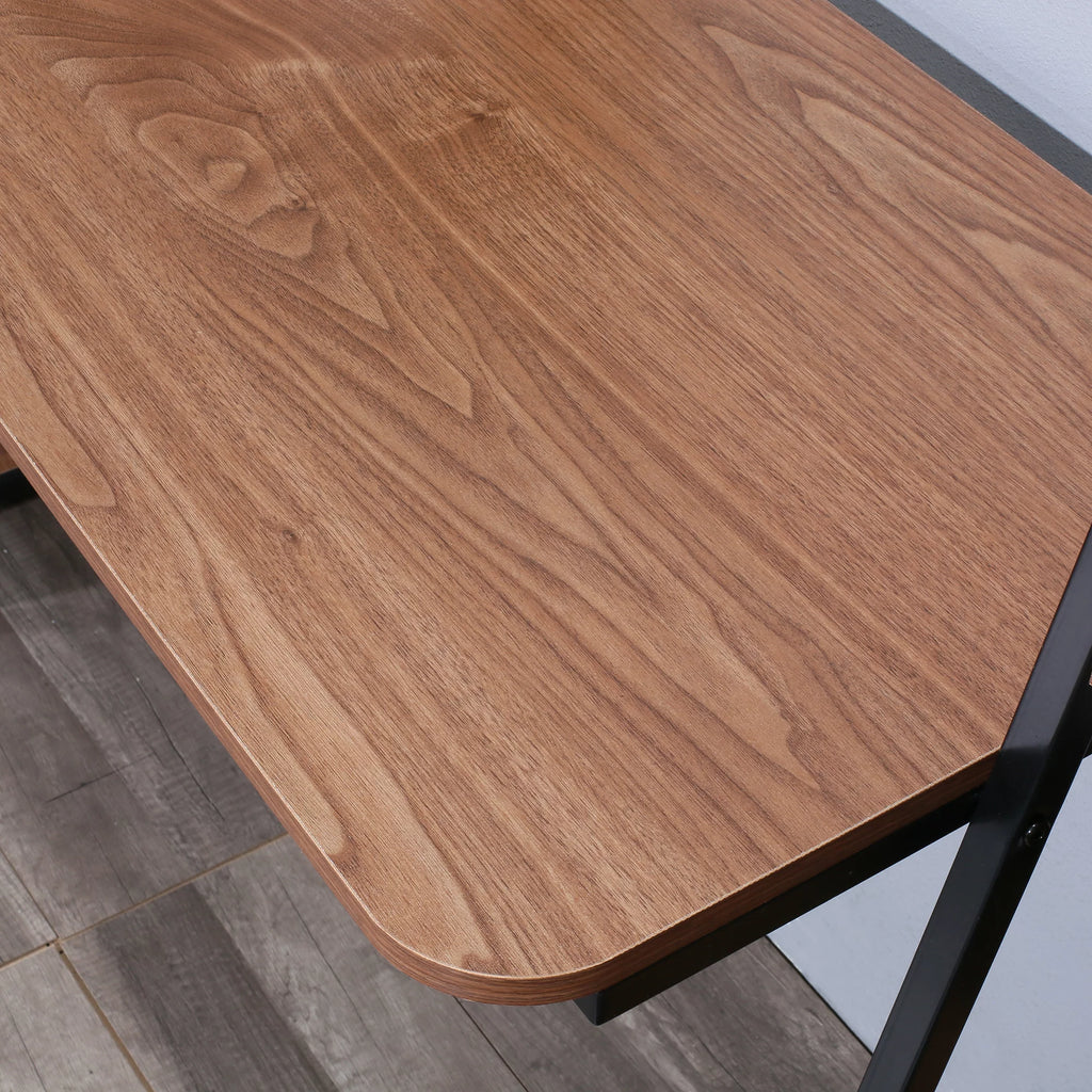 Walnut Writing Desk with 2 Desktop and 3 Bookshelves P92117
