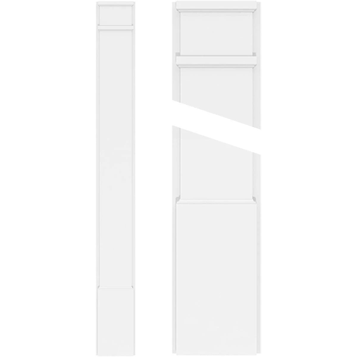 Smooth PVC Pilaster with Decorative Capital & Base (Pair) J266578