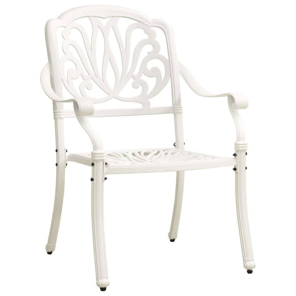 3 Piece Bistro Set Cast Aluminum White J7134