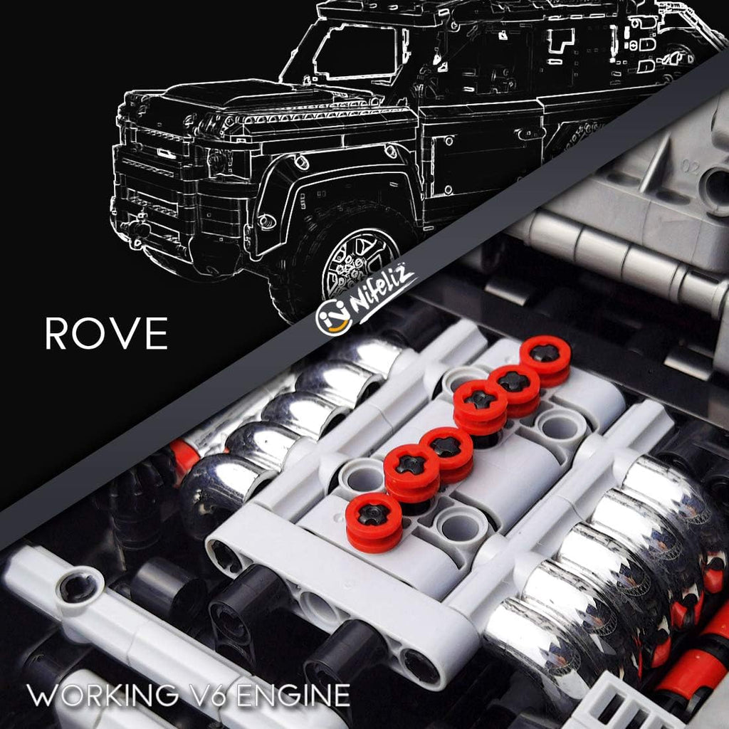 Off-Road Pickup 6X6 MOC Building Kit, 1:9 Scale Truck Model (3288 Pieces) F498