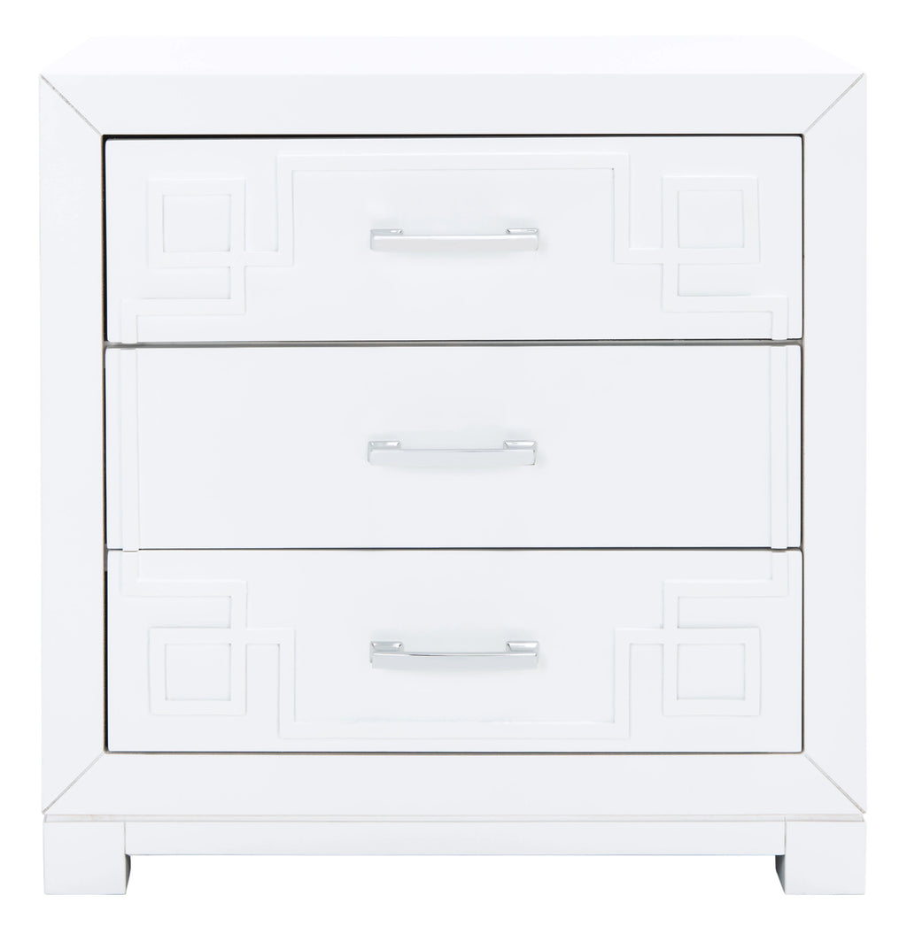 White 3 Drawer Night Stand C270