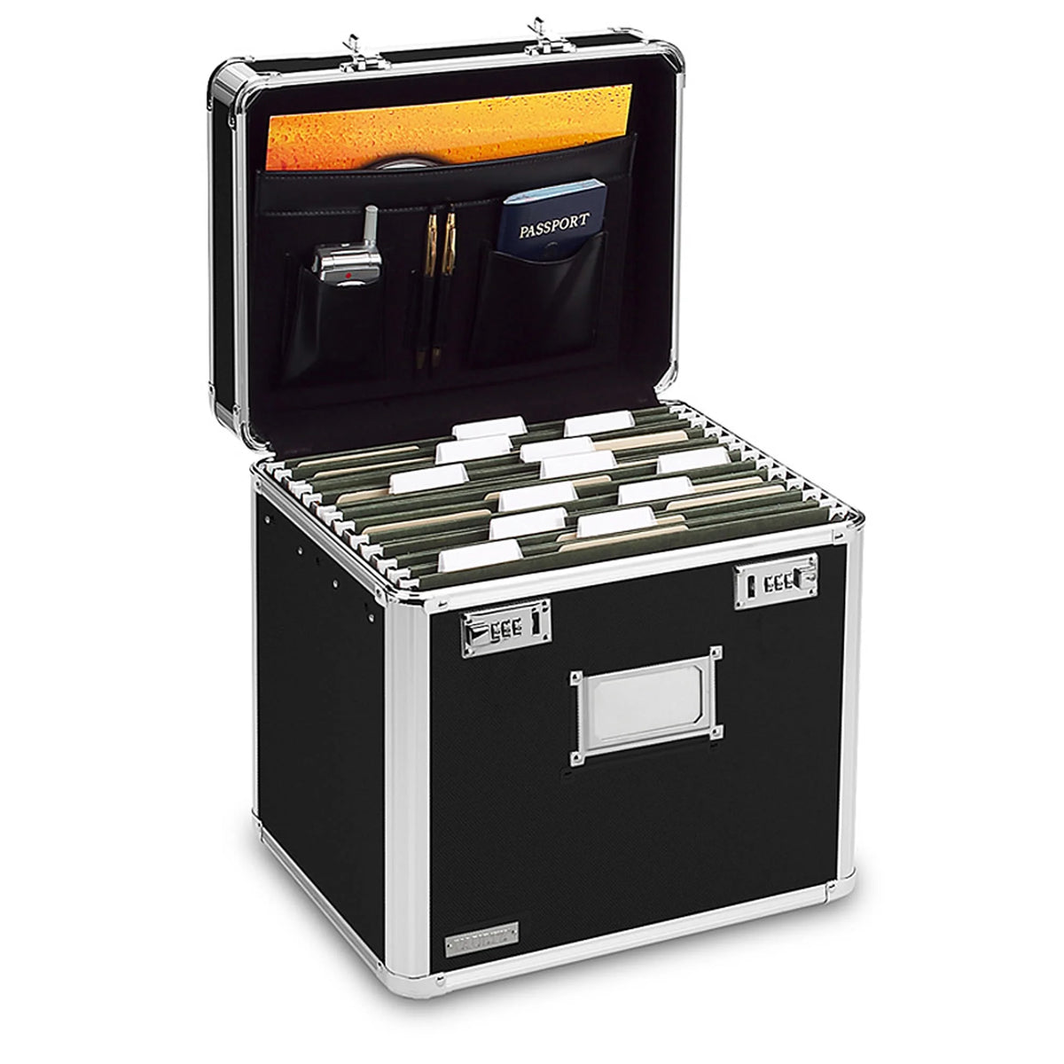 Locking File Chest, Letter Files, Black U661585