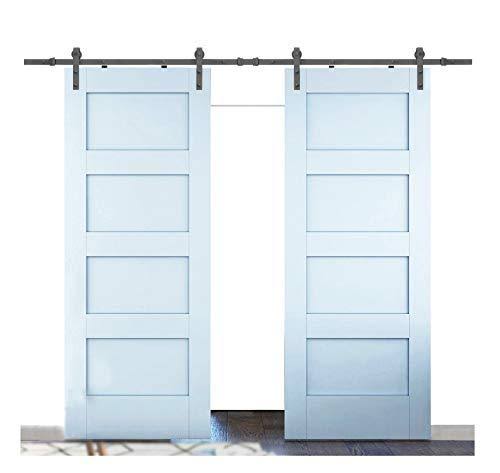 16ft Rustic Black Sliding Barn Door Hardware Kit L8067
