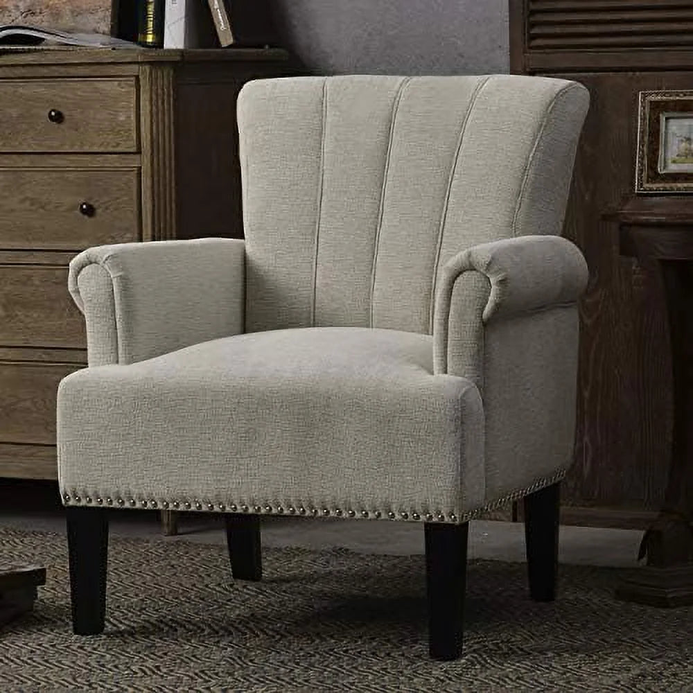 Polyester Upholstered Tufted Club Chair T646