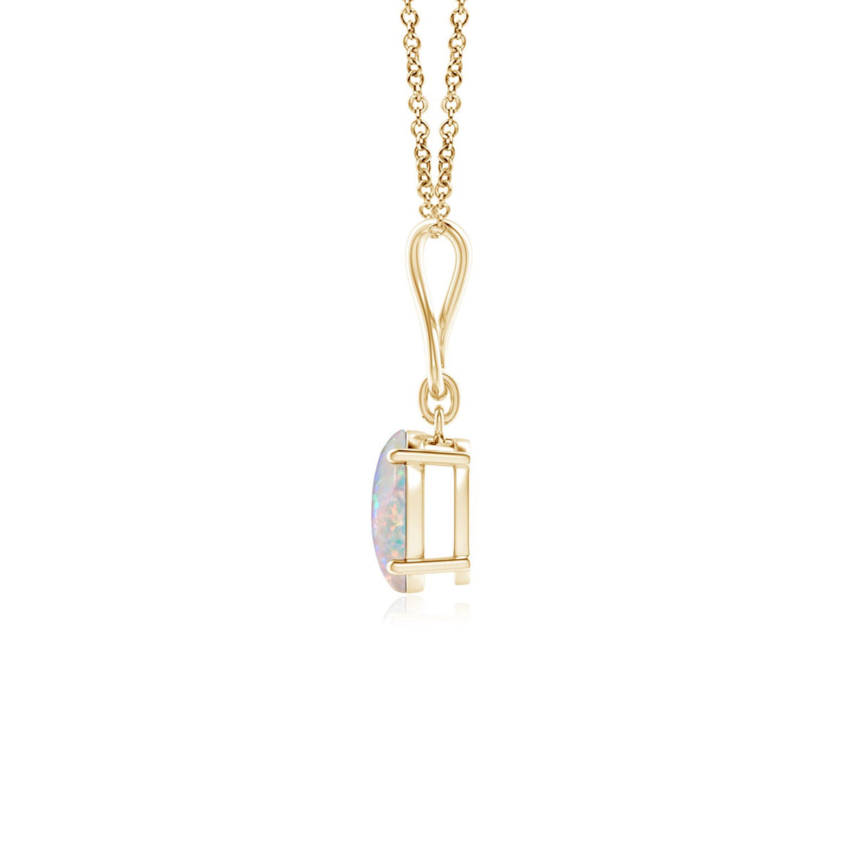 14K Yellow Gold Opal Pendant Necklace G1941