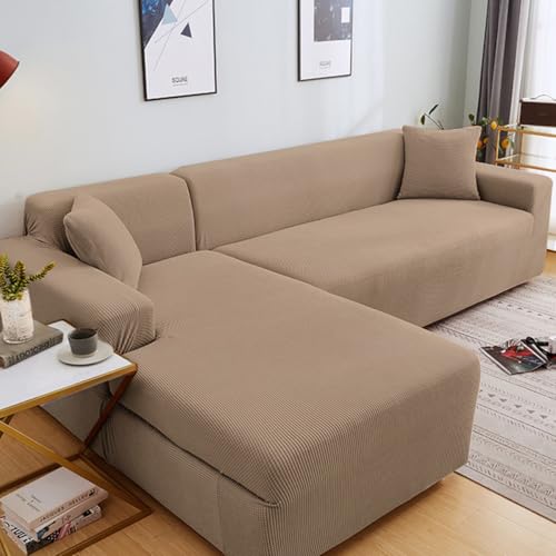 2 pcs Spandex Non Slip Sectional Sofa Covers C855699