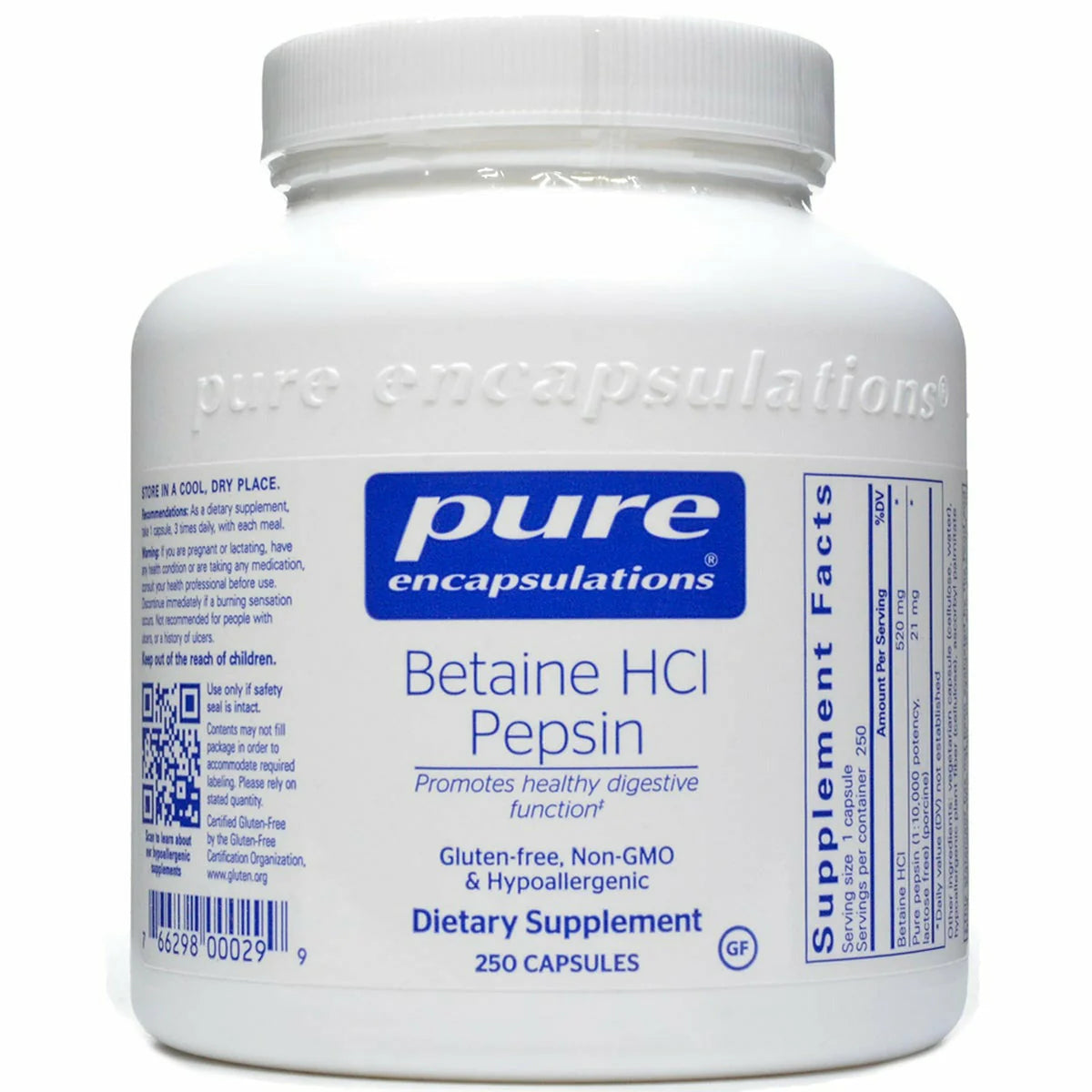 Betaine HCL Pepsin 250 caps N74773