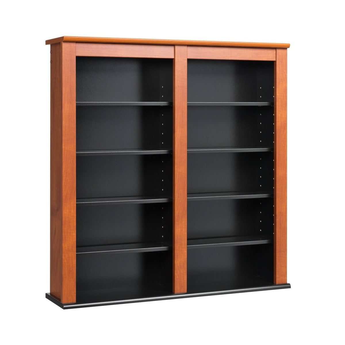 Black Double Floating Media Wall Storage Shelf M1803
