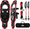 All Terrain Snowshoes with Heel Lift, Lightweight Aluminum Alloy Snow Shoes with Carry Bag and Adjustable Ratchet Bindings F479