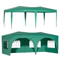 10'x20' Pop up Canopy Tent with 6 Sidewalls, Green T218