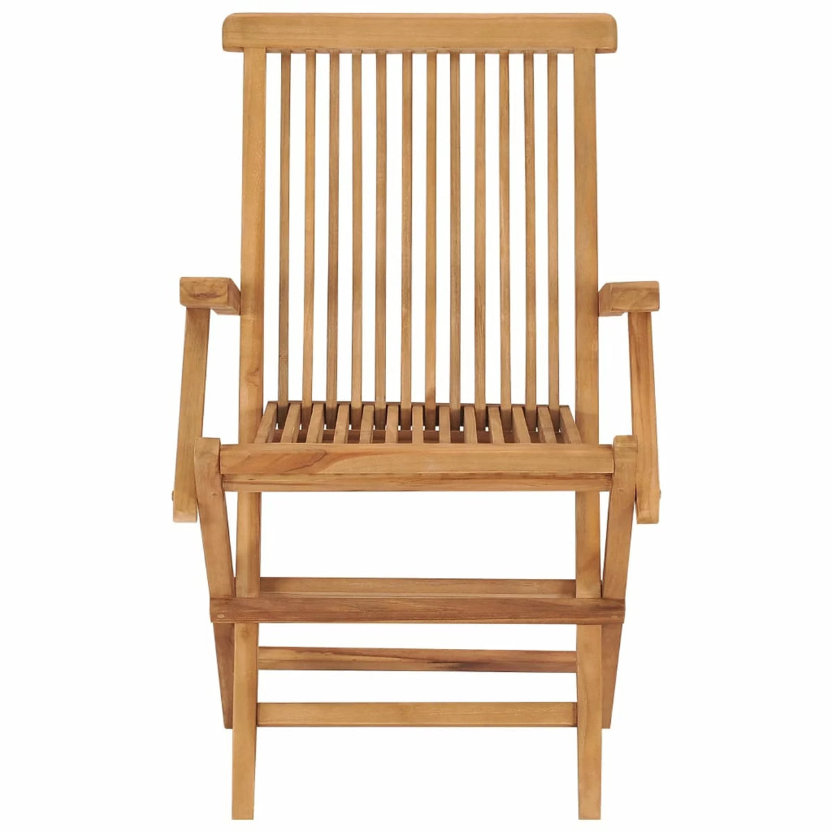 Set of 2 Cream White Cushion Teak Wood Foldable Outdoor Dining Chairs V8715