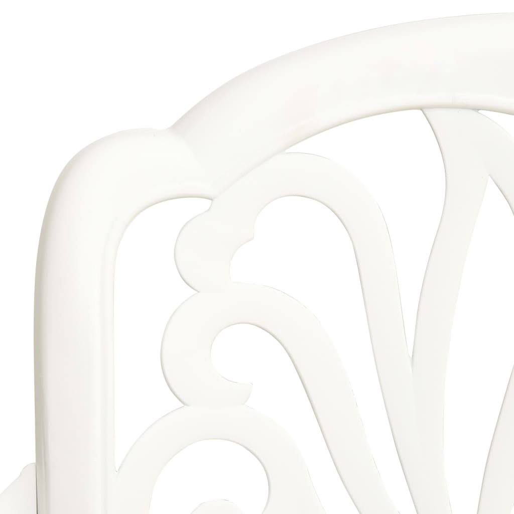 3 Piece Bistro Set Cast Aluminum White J7134