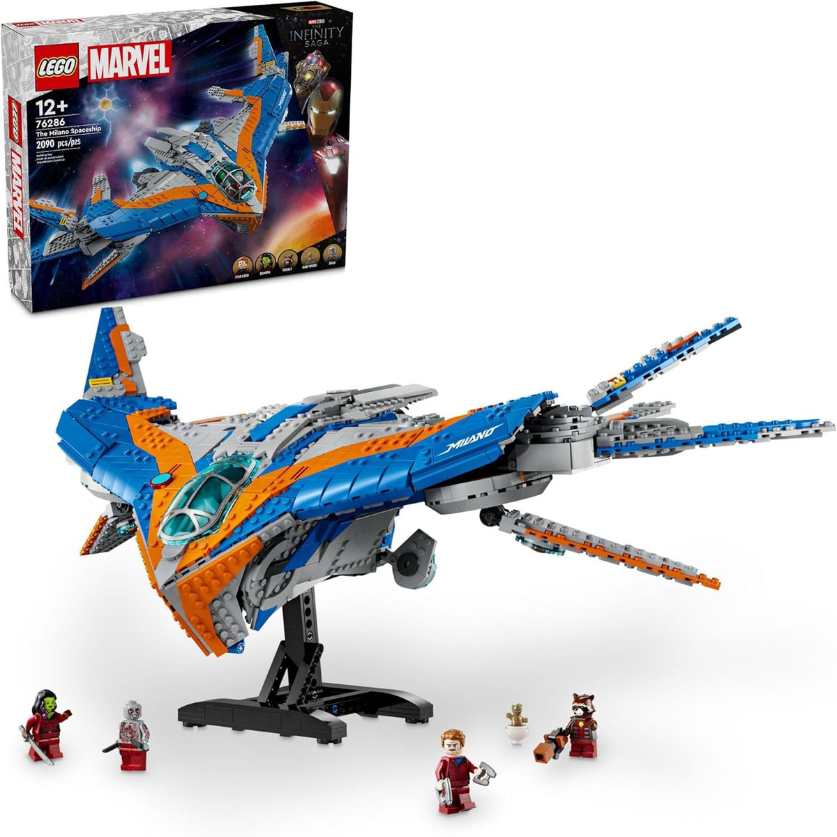 Buildable Starship Toy with 4 Super Hero Minifigures W698