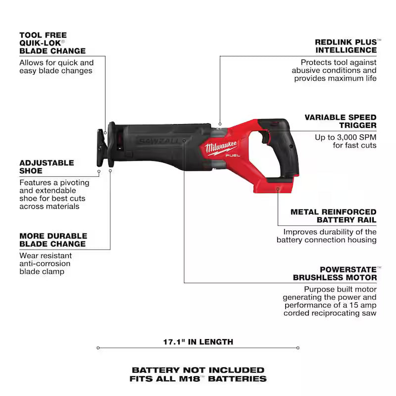 18V Lithium-Ion Brushless Cordless Reciprocating Saw W45936