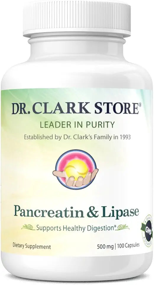 500mg Pancreatin and Lipase Enzyme Supplement 100 Gelatin Capsules K578