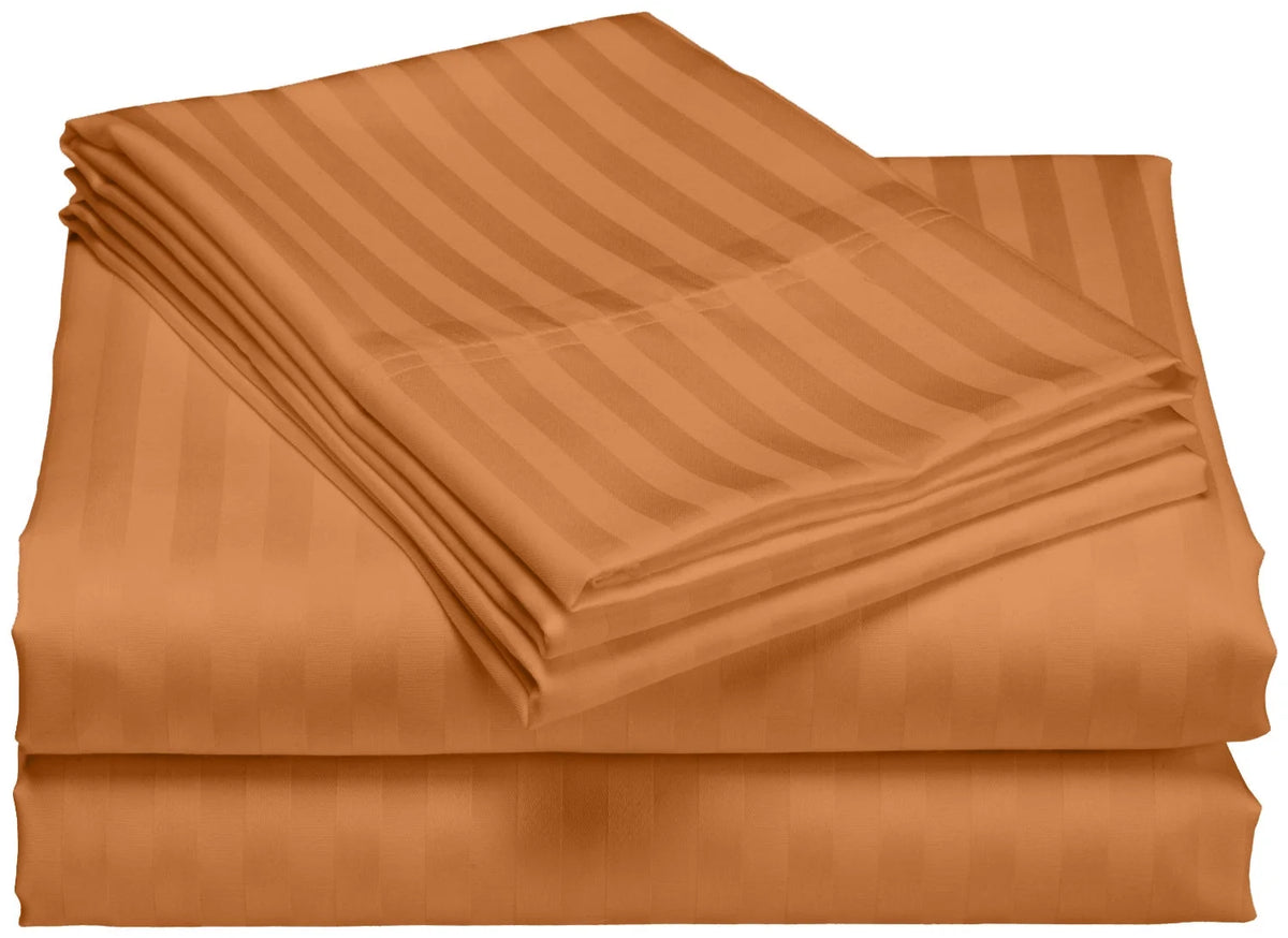 1200 Thread Count Egyptian Cotton 4-Piece Deep Pocket Stripe Sheet Set L530009