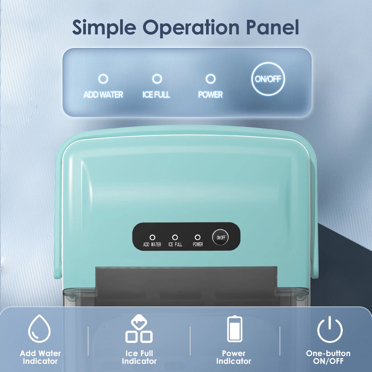 Portable Countertop Ice Maker with Handle, 26Lbs/24H, Green V404322