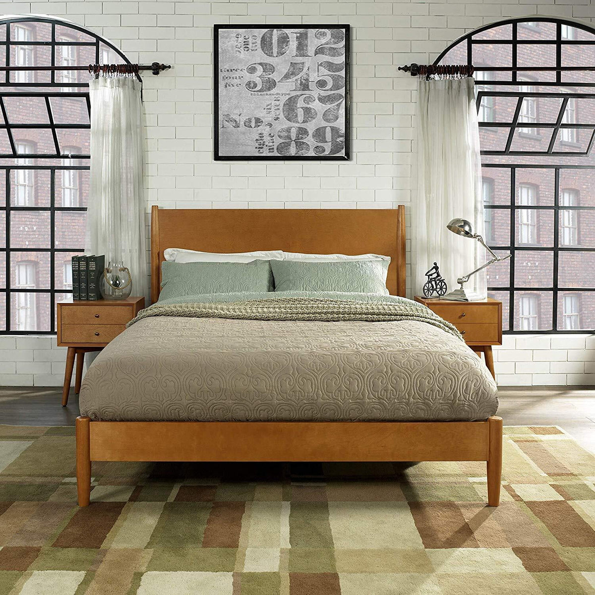 King Bed with Headboard, Footboard, Rails U181157