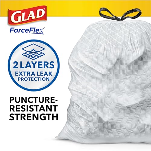 13 Gallon White Drawstring Trash Bags, 110 Count I6735