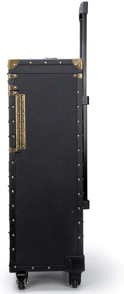 Rolling Lockable Makeup Train Case with Hair Dryer Holder C819