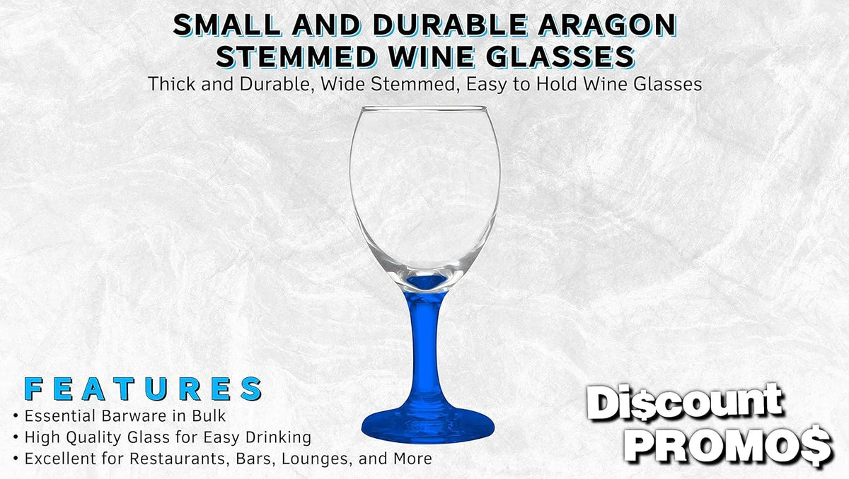Blue 8.5 Oz Wine Glasses Set W3541