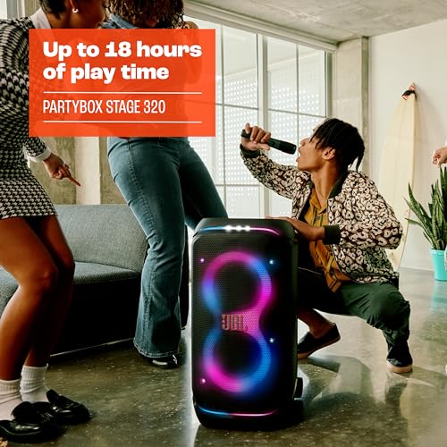 Portable Party Speaker with Telescopic Handle & Wheels (Black) A152503