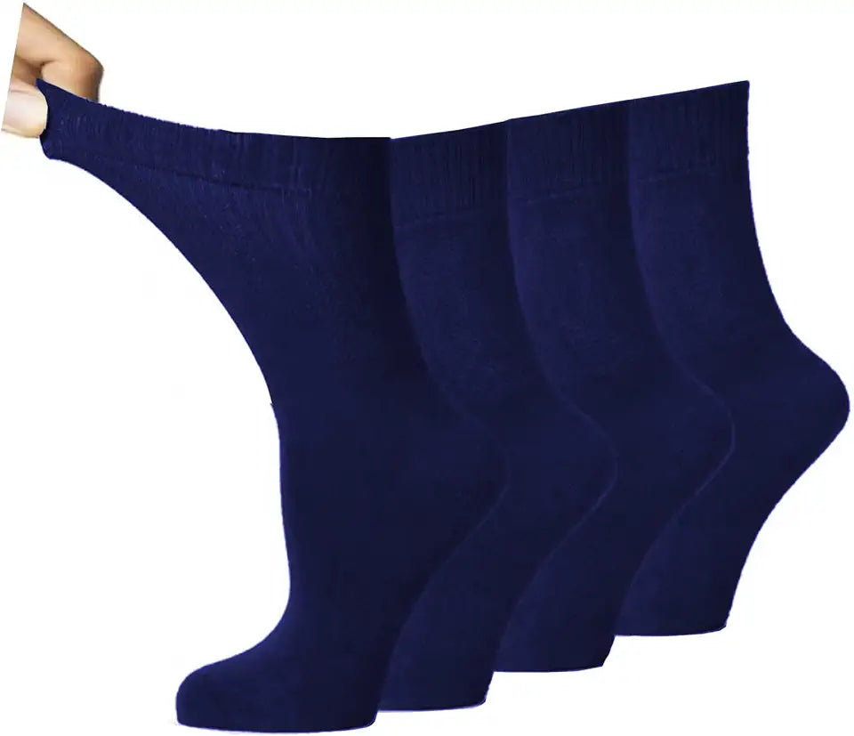 Diabetic Dress Socks Non Constricting Parliament Blue 4 Pairs B735
