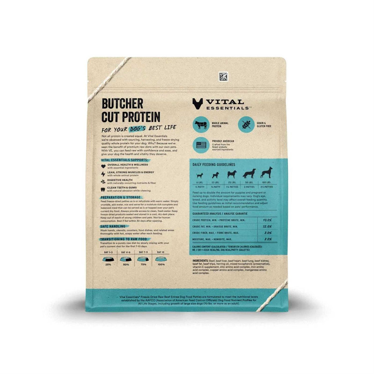 Beef Entree Patties Freeze-Dried Raw Dog Food F265