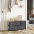 Dark Gray Wide Drawer Dresser Storage Unit U3875