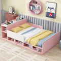 Wood Platform Bed with Storage Headboard and Cabinets U713
