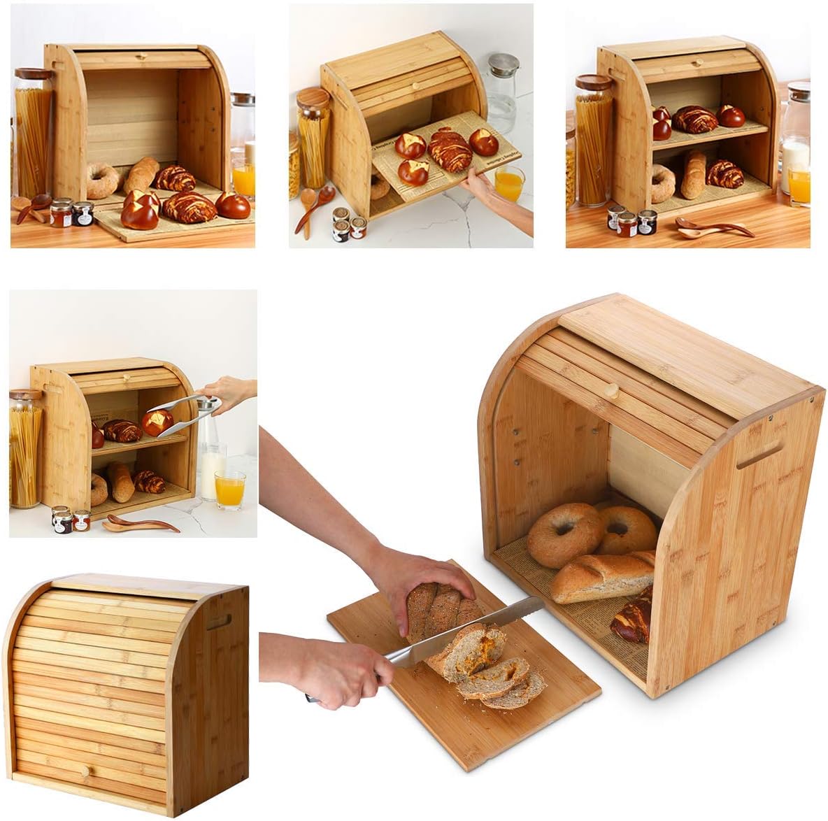 Bamboo 2 Layer Bread Box W71939