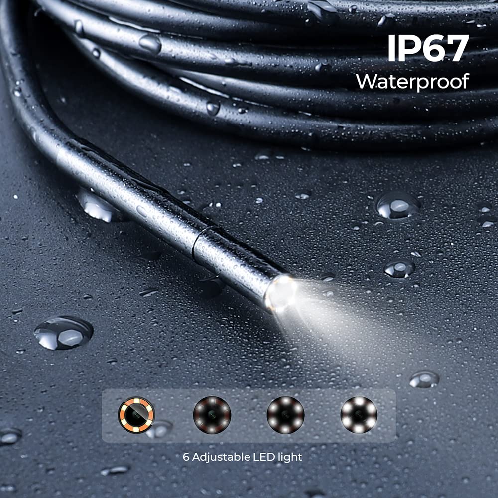 Waterproof USB Borescope Inspection Camera with Light Pack of 2 V4915