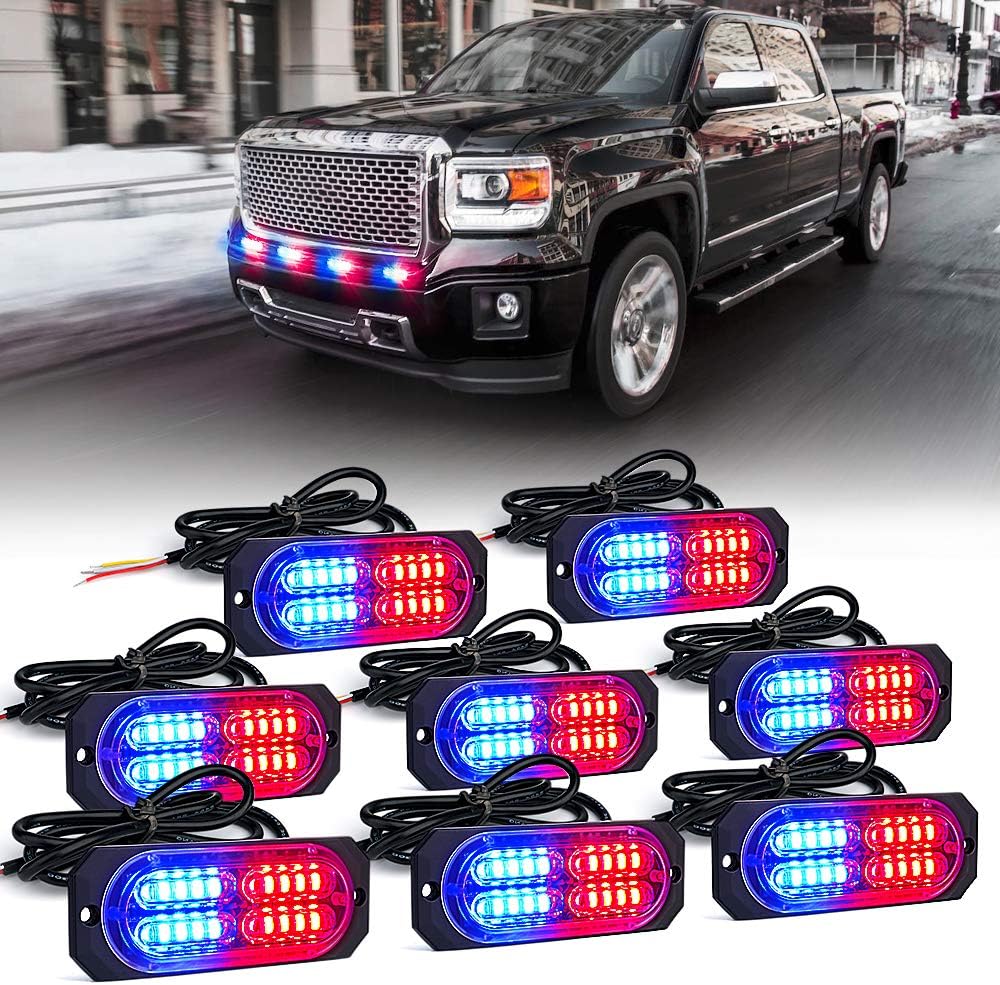 Red 20 LED Emergency Strobe Lights Kit 8PCS H865404