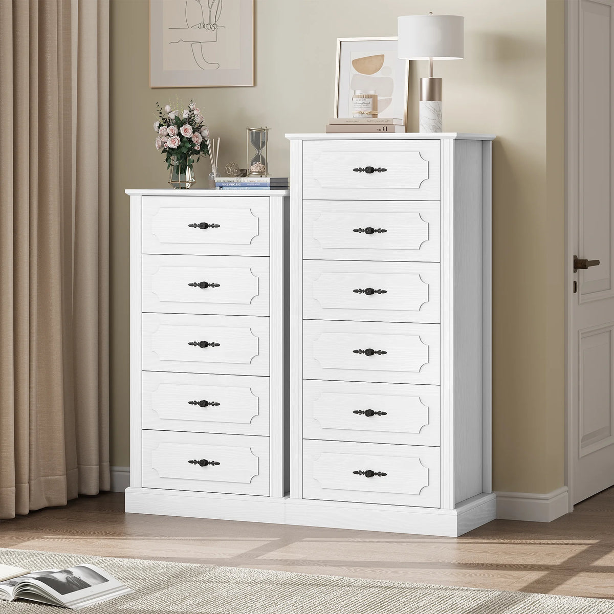 White 6 Drawer Wood Dresser A851845