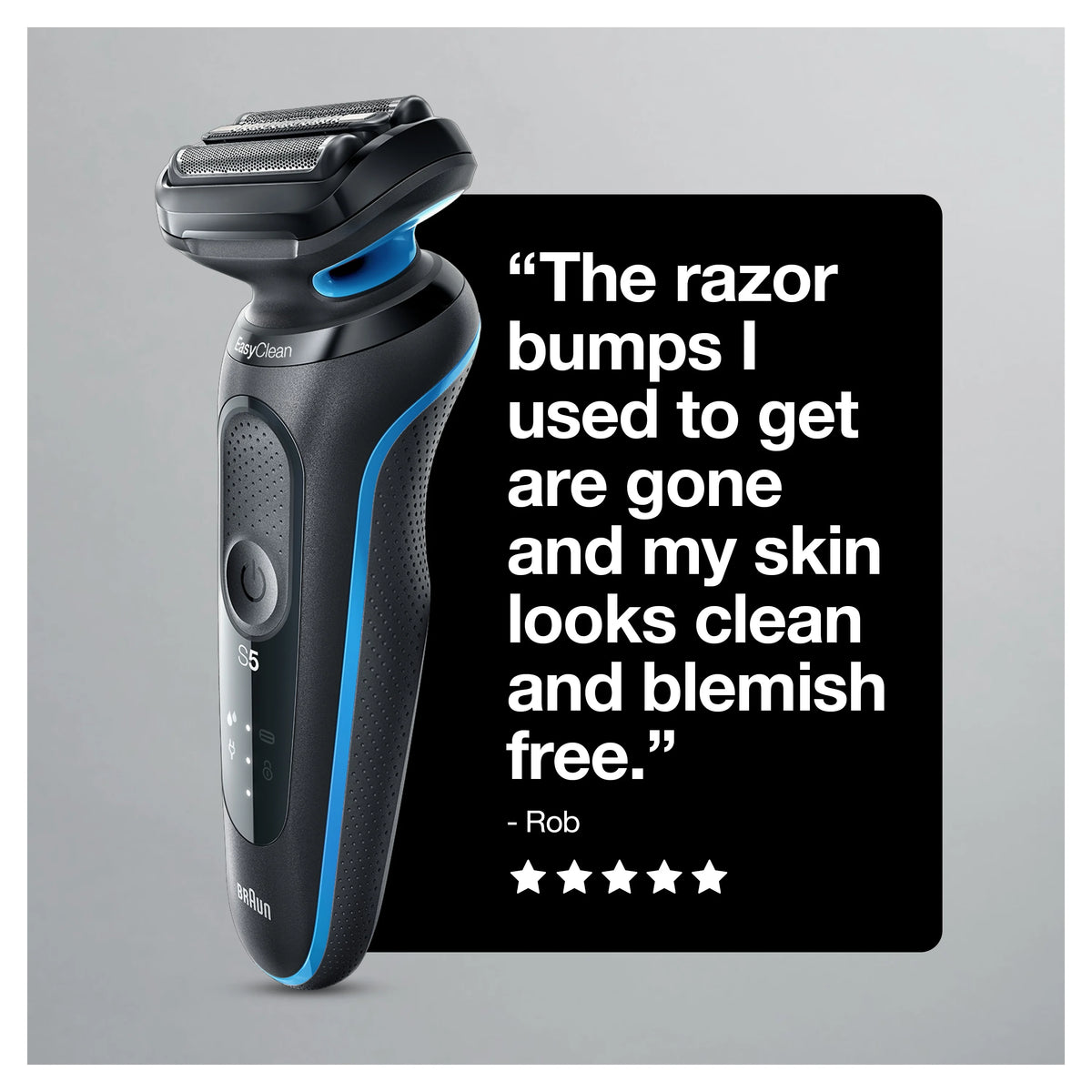 Electric Shaver with Beard Trimmer, Wet & Dry, Rechargeable, Cordless Foil Shaver, Blue T357309