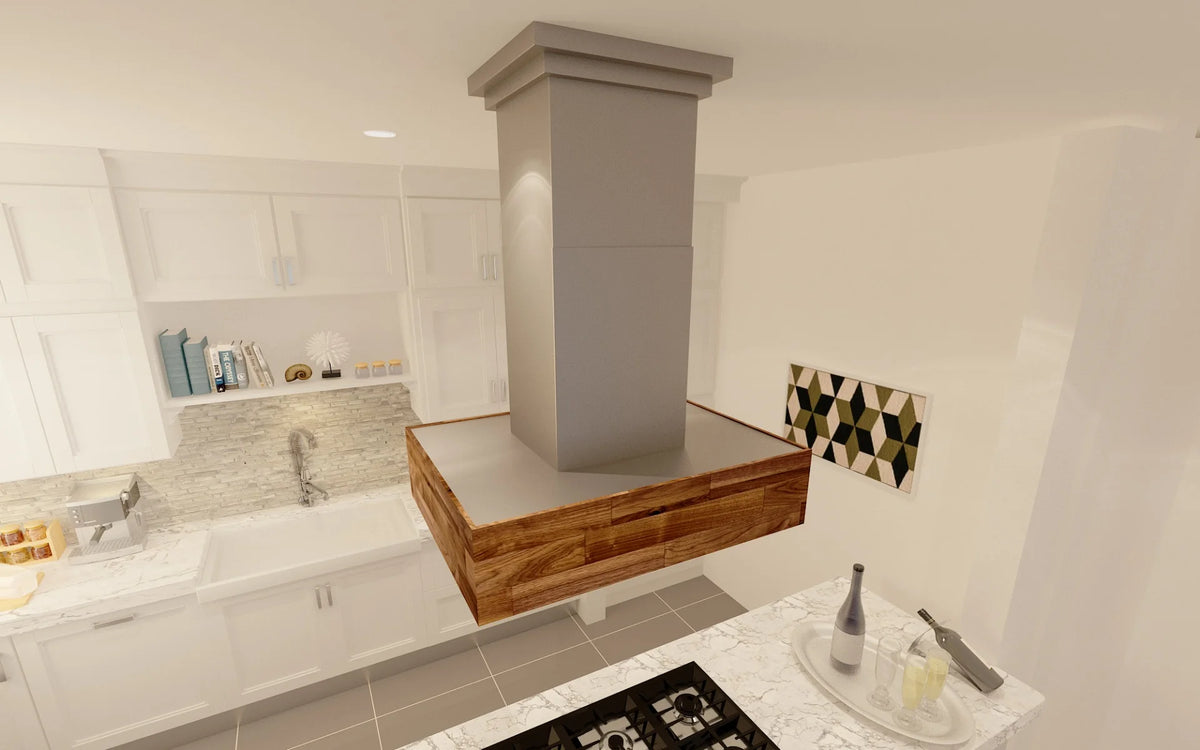 42 in. 1200 CFM Wooden Island Mount Range Hood N8780